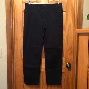 Womens J Jill Navy Slim Cotton Stretch Chino Pants Trousers Slacks Size 14